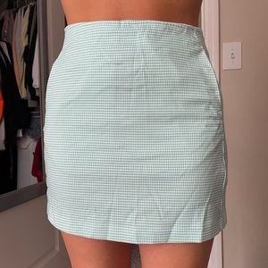 Urban outfitters teal houndstooth mini pencil skirt size small